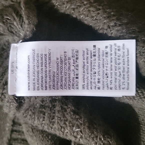 Calvin Klein Jeans Turtleneck Sweater Ribbed Knit Long Sleeve Olive - Picture 8 of 8